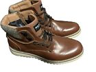 STEVE MADDEN- Mens Delwar Lace Up Boots Size 12 Cognac Brown Great Condition!!!!