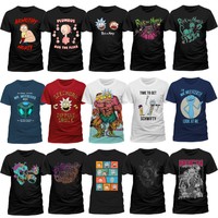 Official Rick And Morty T-Shirt Mr Meeseeks Riggity Rick Spiral Portal Mens Tee