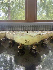 ANTIQUE Northwood Set/13 Louis XV Four Footed Custard Berry Bowls - Picture 1 of 6