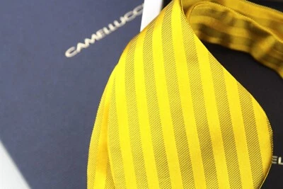 Pajarita de mariposa autoatada para hombre rayas doradas 100 % seda S712 Foto 1 de 4