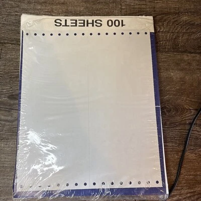 Vintage Continuous Tractor Feed Dot Matrix Printer Paper 8.5"  x 11" 100 Sheet - Image 1 of 2