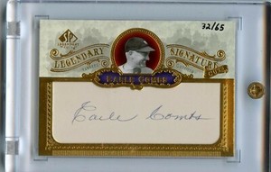 2006 Upper Deck SP EARLE COMBS "Legendary Cuts Signature" Auto /65 - Yankees 