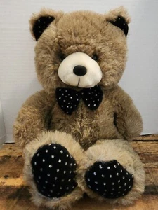 America We Go Plush Teddy Bear, Black Ears,feet And Bow Tie ,Stuffed Animal - Picture 1 of 8