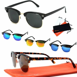 Retro Sonnenbrille Browline Herren Classic Schwarz 50 Festival Vintage Damen C3 - Bild 1 von 7