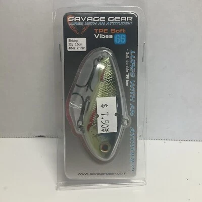 SAVAGE GEAR 2-1/2" TPE SOFT VIBE 66 4/5 OZ SFV-66-YP Foto 1 de 2