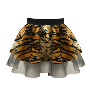 Tiger Print Tutu Dance Skirt Fancy Dress Zoo Lion King