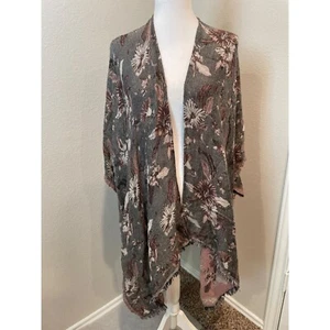 Accessory St. Gray & Pink Kimono Metallic Thread & Fringe - Picture 1 of 6