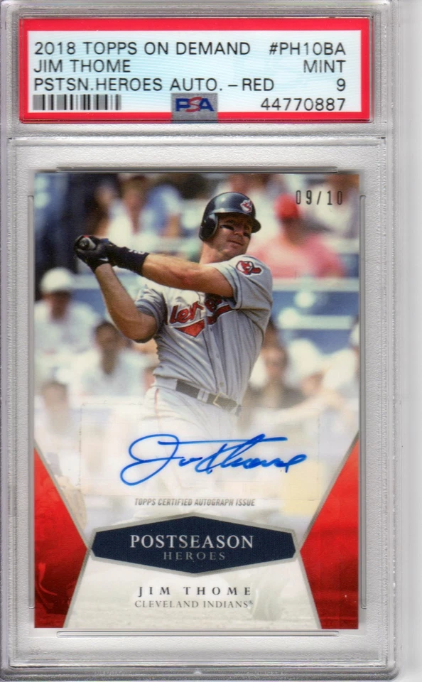 2018 Topps On Demand MLB Postseason Heroes Red 9/10 Thome #PH10B-A Auto POP 1 - Image 1 of 1