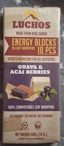 Luchos Energy Blocks 40g x 10 pcs = 400g (14 oz) Guave * Acai Berries Flavor NEW - Picture 1 of 2