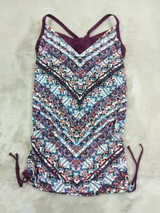 Athleta Marrakesh Tankini Swim Top Womens 34D/DD Side Scrunch Floral Strappy - Picture 1 of 10