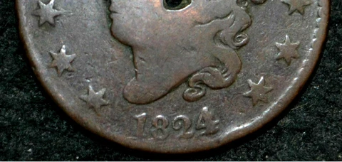 1824/2 Large Cent * VG Details * Strong Full and Clear overdate * Scarce Variety Cover