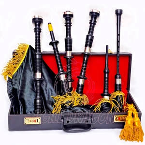 Synthetic Highland Bagpipes Set Acetal Plastic Poly Fireside & Secure Hard Case - Picture 1 of 6