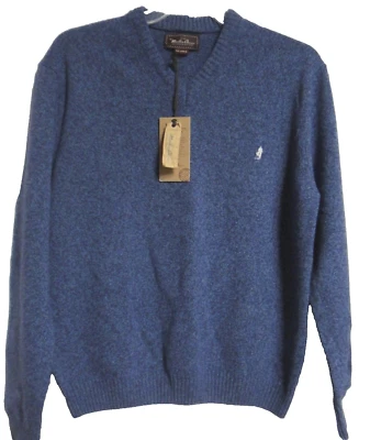 🎅🆕Marlboro MEZCLA DE LANA SUÉTER PARA HOMBRE 2XL XXL cuello en V JERSEY JUMPER Azul NUEVO CON ETIQUETAS 🎄 Foto 1 de 4