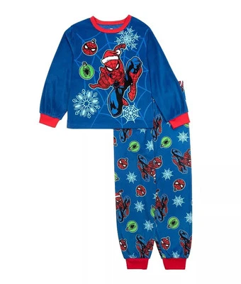 Spider-Man Superhero Santa Spidey Boy's Fleece Christmas Holiday Pajama Set - Image 1 of 2