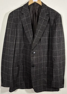 Z Zegna Light Angora Blend Blazer Mens 42R Made In Italy Chocolate Brown Check - Image 1 of 4