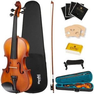 Mendini by Cecilio 3/4 Violin Set For Beginners - Hand Carved Acoustic Violin... - Picture 1 of 10