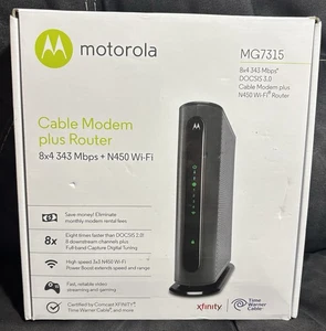 Motorola MG7315 DOCSIS 3.0 Kabelmodem Router Combo 8x4 343 Mbps N450 WiFi - lesen - Bild 1 von 10