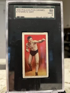 1910 E 79 PHIL. CARAMEL- MARVIN HART- BOXER PRIZE FIGHTER SGC VG/EX 4 NICE CARD - Picture 1 of 2