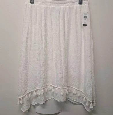 Maxi Falda Mujer Gasa Arrugada Nueva Dirección Blanca L Playa Costera Neutra  Foto 1 de 4