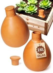 2pz Vasi Olla per Irrigazione Giardino Terracotta - 32oz XL Giardino Olla Acqua... - Foto 1 di 7