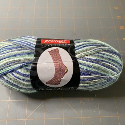 Premier Yarns- Serenity Sock Yarn Deborah Norville Aqua Marine Blue Green - Image 1 of 4