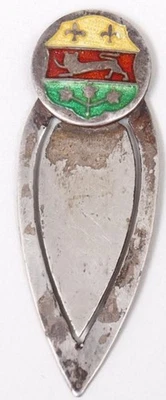 Segnalibro smaltato argento sterling logo Quebec Canada vintage BMCO - Immagine 1 di 2