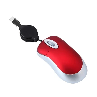 Corded Mouse Small Retractable Cable USB C Mouse Optical Mouse 1000DPI - Image 1 of 4