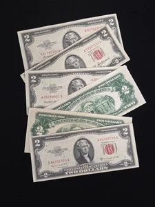 $2 Red Seal Series 1953 Red Seal United States Notes, Very FINE  (VF) - Picture 1 of 1