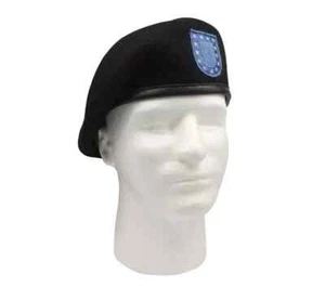 Army Black Wool Baskenmütze Military Baret With Flash Imported - Bild 1 von 1