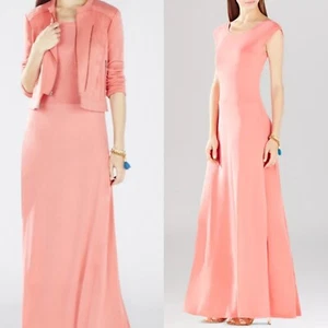 NWT BCBG MAXAZRIA EVEY CORAL V-NECK SLEEVELESS MAXI DRESS SZ XS - Picture 1 of 5