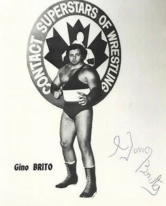 WRESTLING LEGEND GINO BRITO SIGNED 8X10 WWF TAG CHAMPION CANADIAN GRAND PRIX - Picture 1 of 1