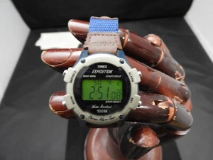 Timex Expedition Watch Alarm Chrono WR 100M Indiglo Brown Leather NEW BATTERY - Picture 1 of 6