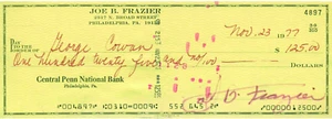 Joe Frazier Boxing Reproduction Cancelled Check and 8 x 10 Photo - Picture 1 of 4