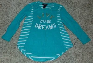Its Our Time Sweater Blue Long Sleeve Live Your Dreams Lightweight-M 10/12 - Picture 1 of 3