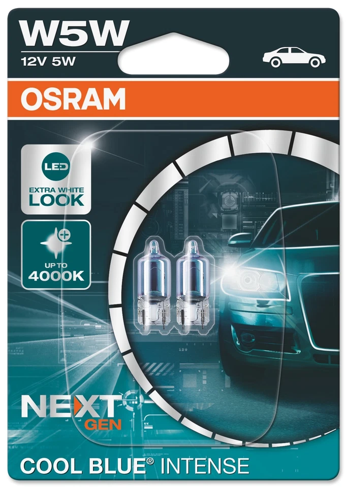 Osram Glassockelbirne Cool Blue Next Gen. 4000K 12V W5W 5W 2Stk. - Bild 1 von 3