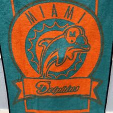 Vintage BIEDERLACK MIAMI DOLPHINS Thow Blanket NFL Football Fleece ~54” X 76”