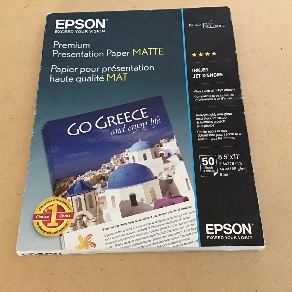 Epson Premium Presentation Paper Matte 50 pgs. works w/ALL ink jet printers NEW - Image 1 of 1