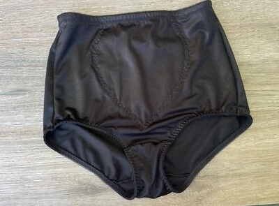 BALI Moderate Control Full Cut Black Shaper Silky Satin Panty Brief  Medium 8710 - Image 1 of 4