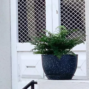 Gardrium 12-10-9 inch Flower Plant Pots Planters with Drain hole Speckled Black - Picture 1 of 5
