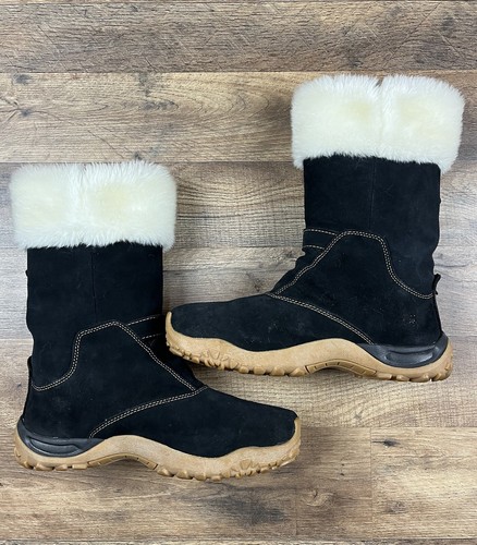 Stivali invernali Salomon Lhasa scamosciati fibbia pelliccia pull on donna US 9