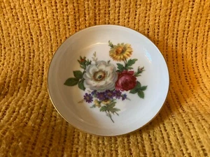 Forstenberg goldfarbene florale Schmuckschale mit Rand, West Germany, viktorianisch - Bild 1 von 3