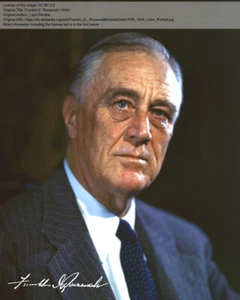 Repro-Autogramm - Franklin D. Roosevelt - US Präsident - 11,4 x 14,3cm - Bild 1 von 4