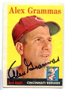 Alex Grammas signed autographed Auto 1958 Topps card #1254 - Picture 1 of 1