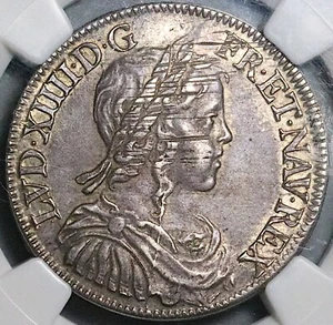1650-G NGC XF 45 France 1/2 Ecu Louis XIV Poitiers Mint Coin POP 1/1 (24122602D) - Picture 1 of 6