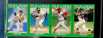 RICKEY HENDERSON LÍDERES RAROS SI PARA NIÑOS RYAN SMITH Hank AARON CASI NUEVO+ HOJA SIN CORTAR Foto 1 de 2