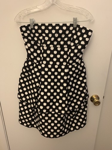 Abito Kate Spade nuovo con etichette con 2 strati stampa mela New York TAGLIA 6 DONNA matrimonio