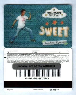WALMART Napoleon Dynamite, Sweet ( 2006 ) Lenticular Gift Card ( $0 ) - Image 1 of 2