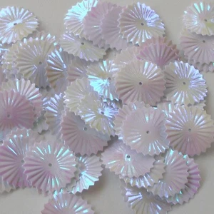 Sequins White Iris 17mm Sunburst/Starburst Paillettes ~100pcs Loose - Picture 1 of 1