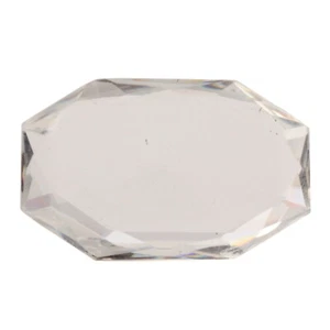 Grande checo decorativo vintage octágono facetado cristal transparente estrás 35 mm - Imagen 1 de 4
