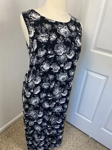 Vtg XL Floral Maxi Dress Y2K Fairy Dark Romance Whimsy Goth Grunge Sag Harbor - Picture 1 of 12